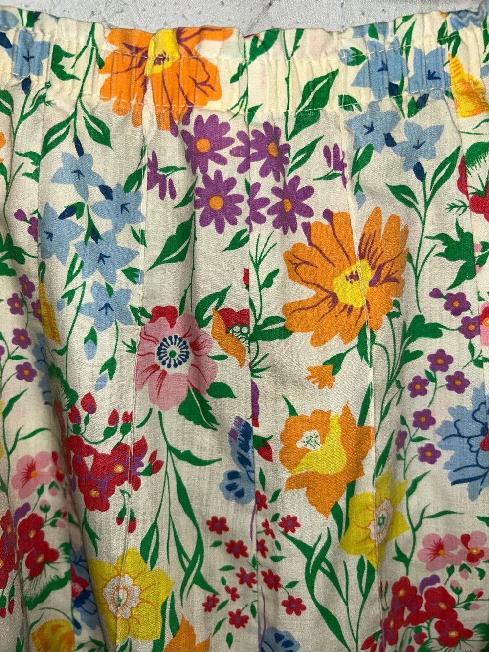 HUnter Vintage  White Floral A-Line Skirt with Multicolor Print size 6 - Picture 9 of 12